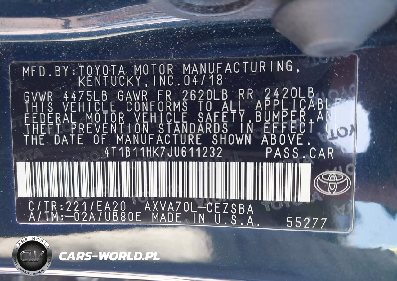 2018 Toyota Camry Se VIN:4T1B11HK7JU611232 - 9