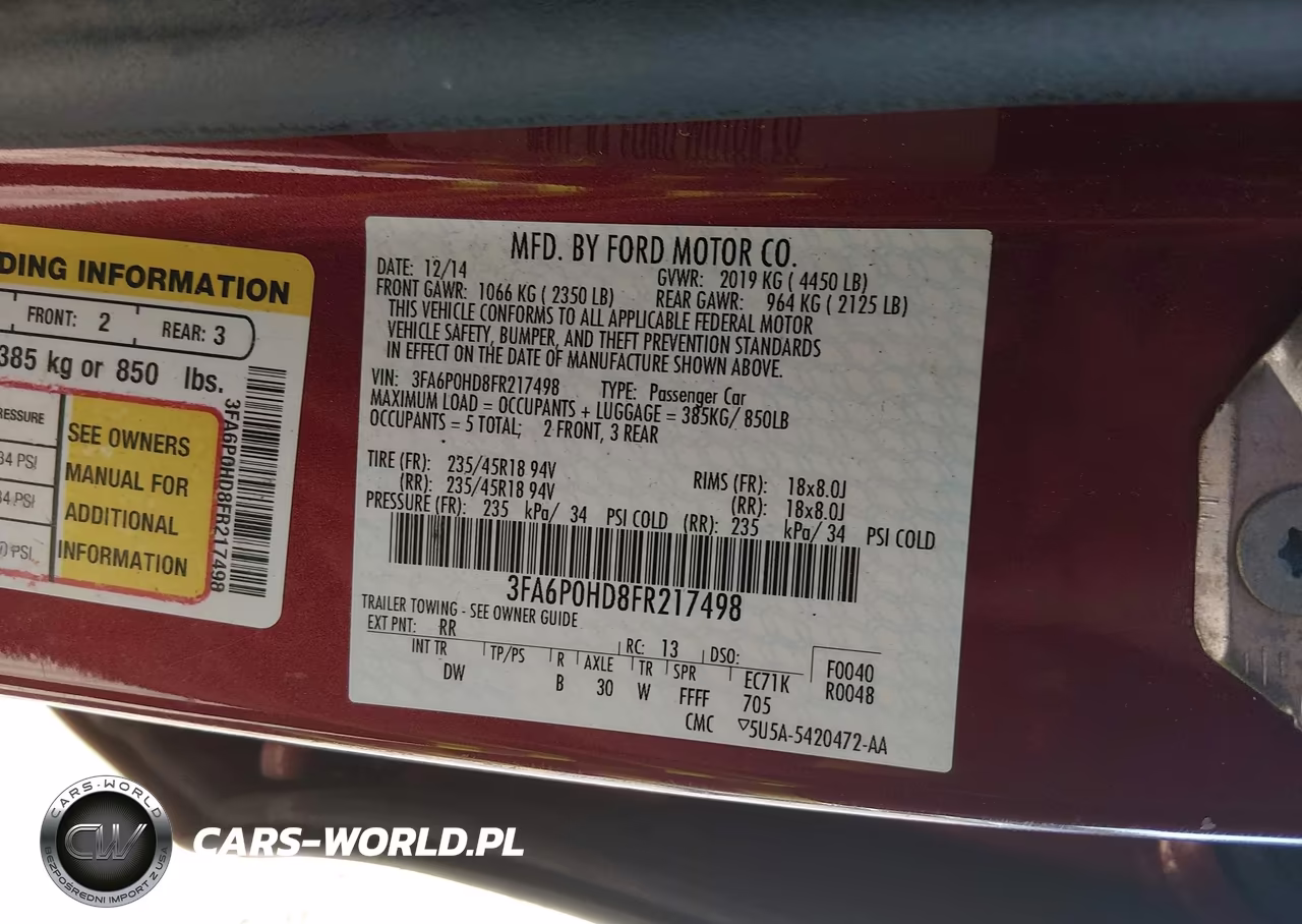 2015 Ford Fusion Se VIN:3FA6P0HD8FR217498 - 9