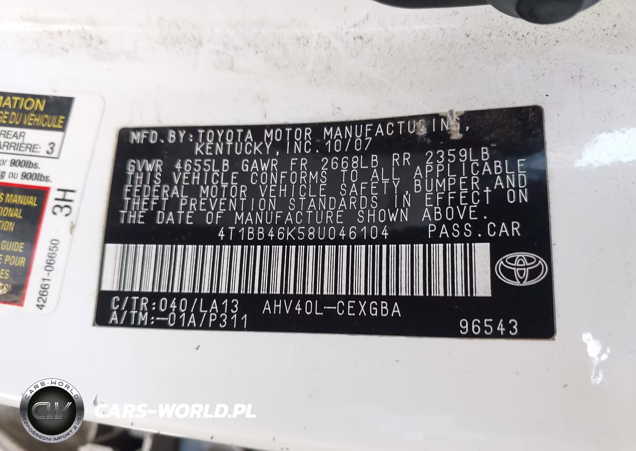 2008 Toyota Camry Hybrid VIN:4T1BB46K58U046104 - 12