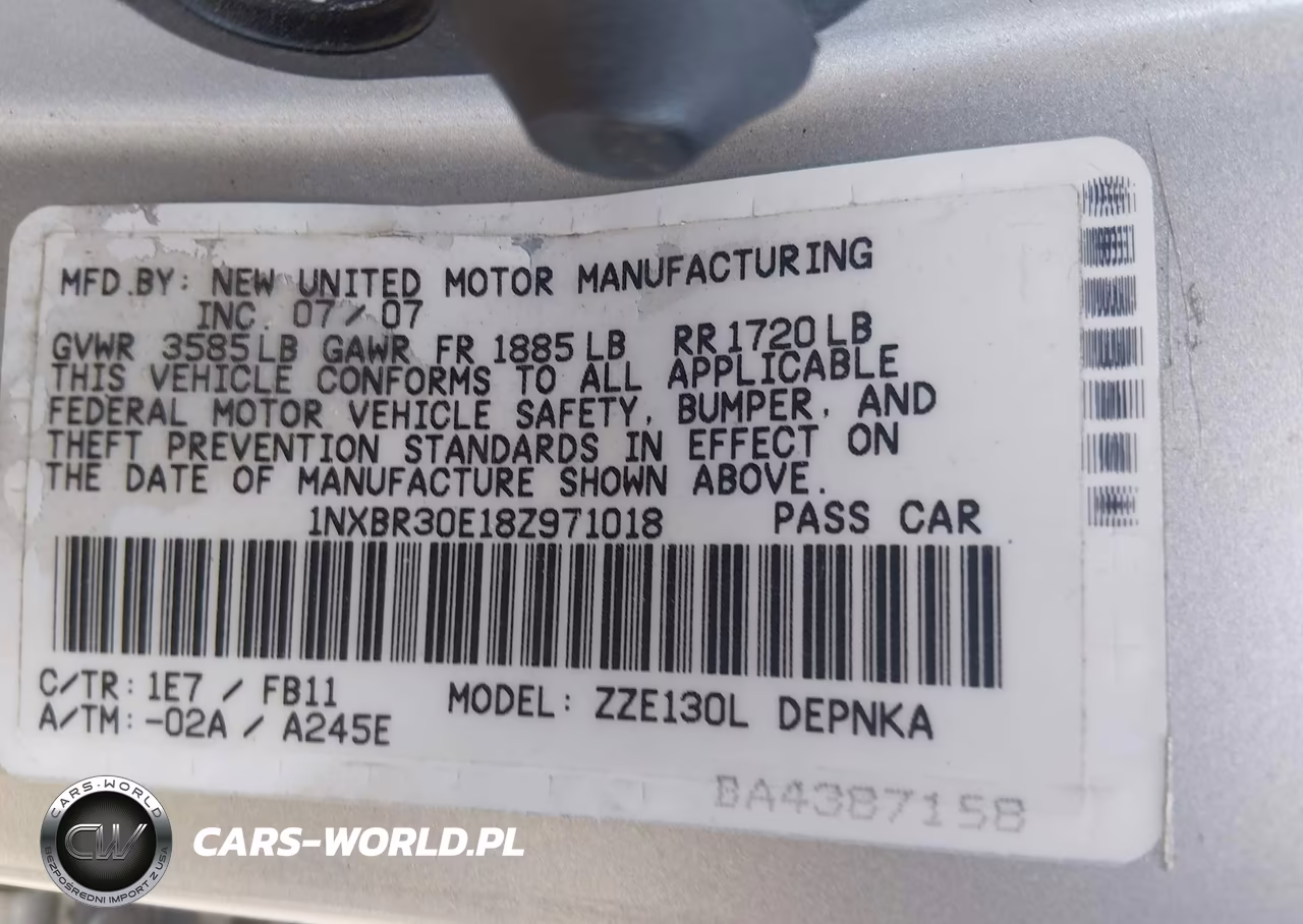 2008 Toyota Corolla Le VIN:1NXBR30E18Z971018 - 9
