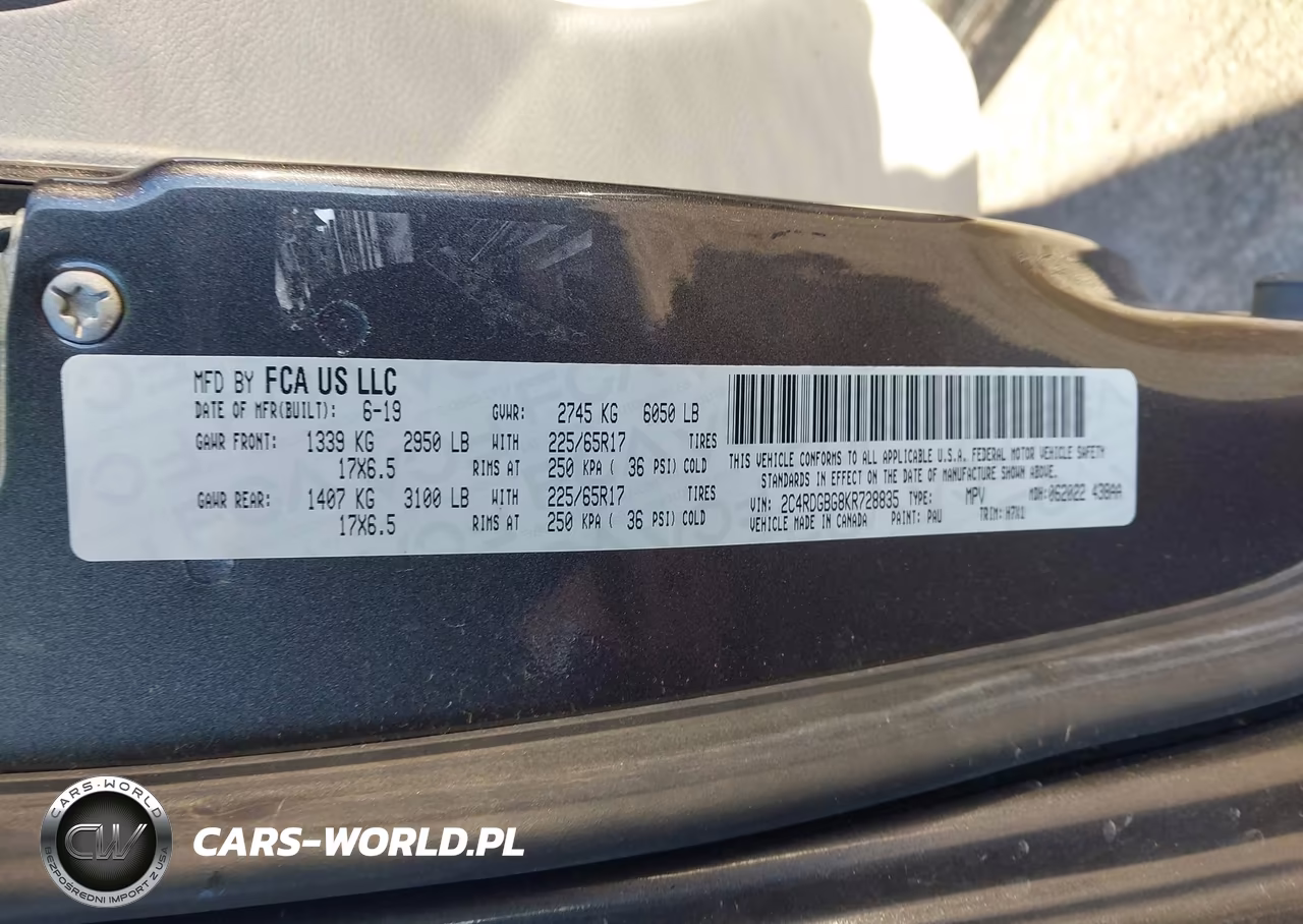 2019 Dodge Grand Caravan Se VIN:2C4RDGBG8KR728835 - 9