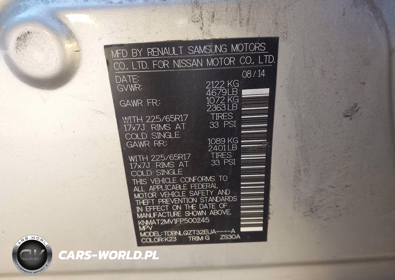 2015 Nissan Rogue Sv VIN:KNMAT2MV1FP500245 - 9
