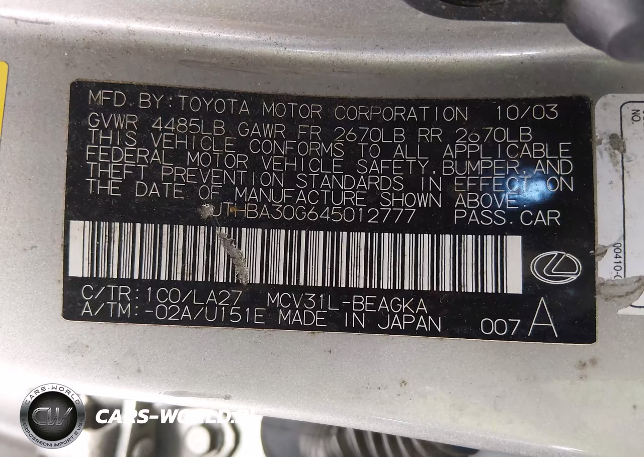 2004 Lexus Es 330 VIN:JTHBA30G645012777 - 9