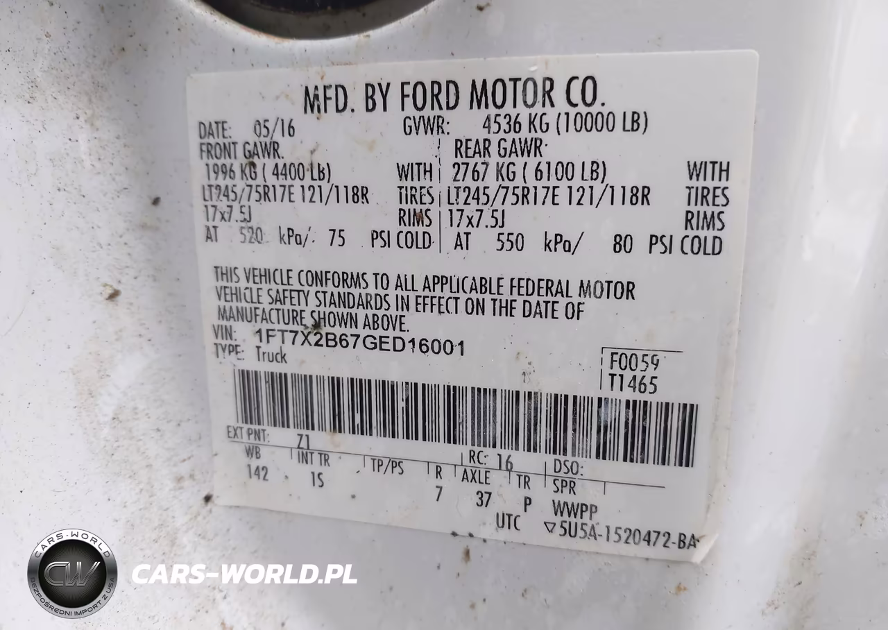 2016 Ford F-250 Xl VIN:1FT7X2B67GED16001 - 9