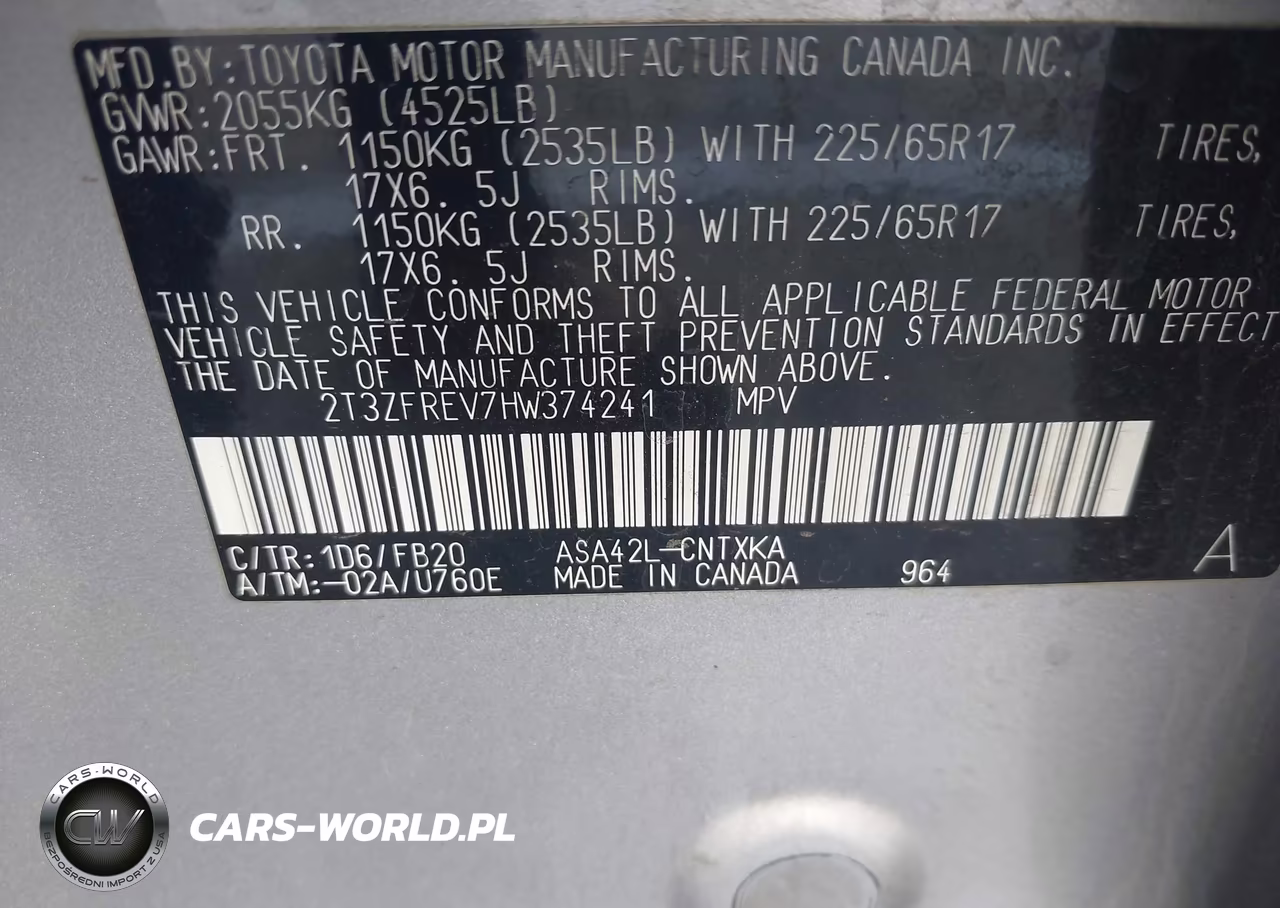 2017 Toyota Rav4 Le VIN:2T3ZFREV7HW374241 - 9