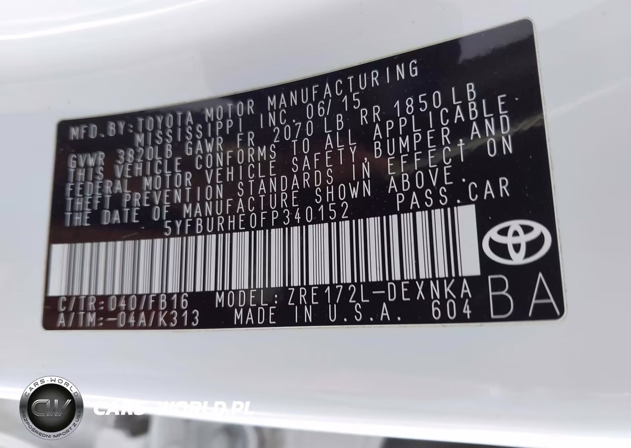 2015 Toyota Corolla Le Plus VIN:5YFBURHE0FP340152 - 9