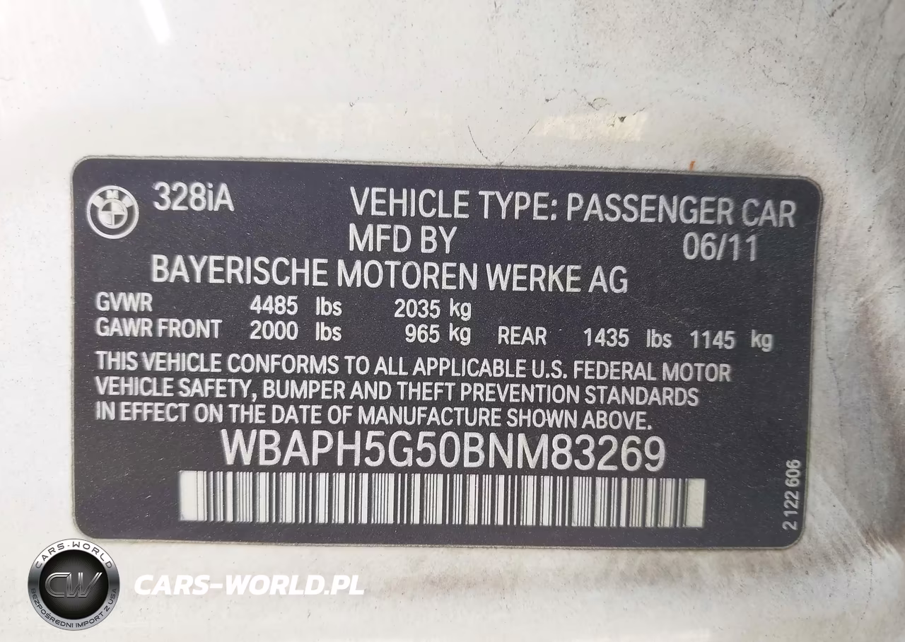2011 BMW 328I VIN:WBAPH5G50BNM83269 - 9