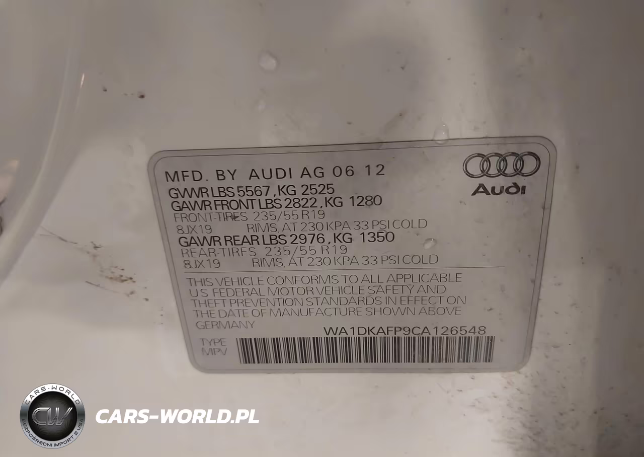 2012 Audi Q5 3.2 Premium Plus VIN:WA1DKAFP9CA126548 - 9