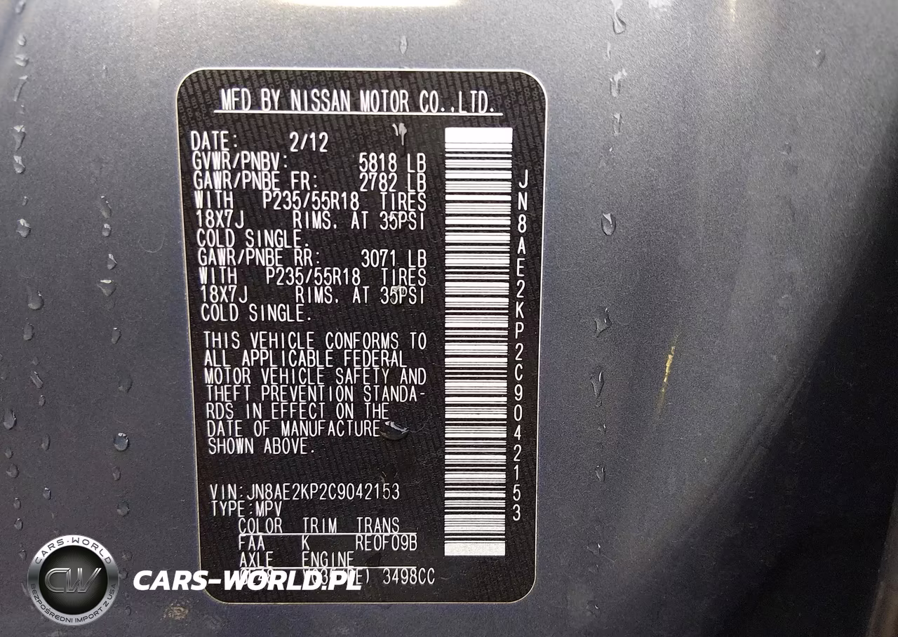 2012 Nissan Quest Sl VIN:JN8AE2KP2C9042153 - 9