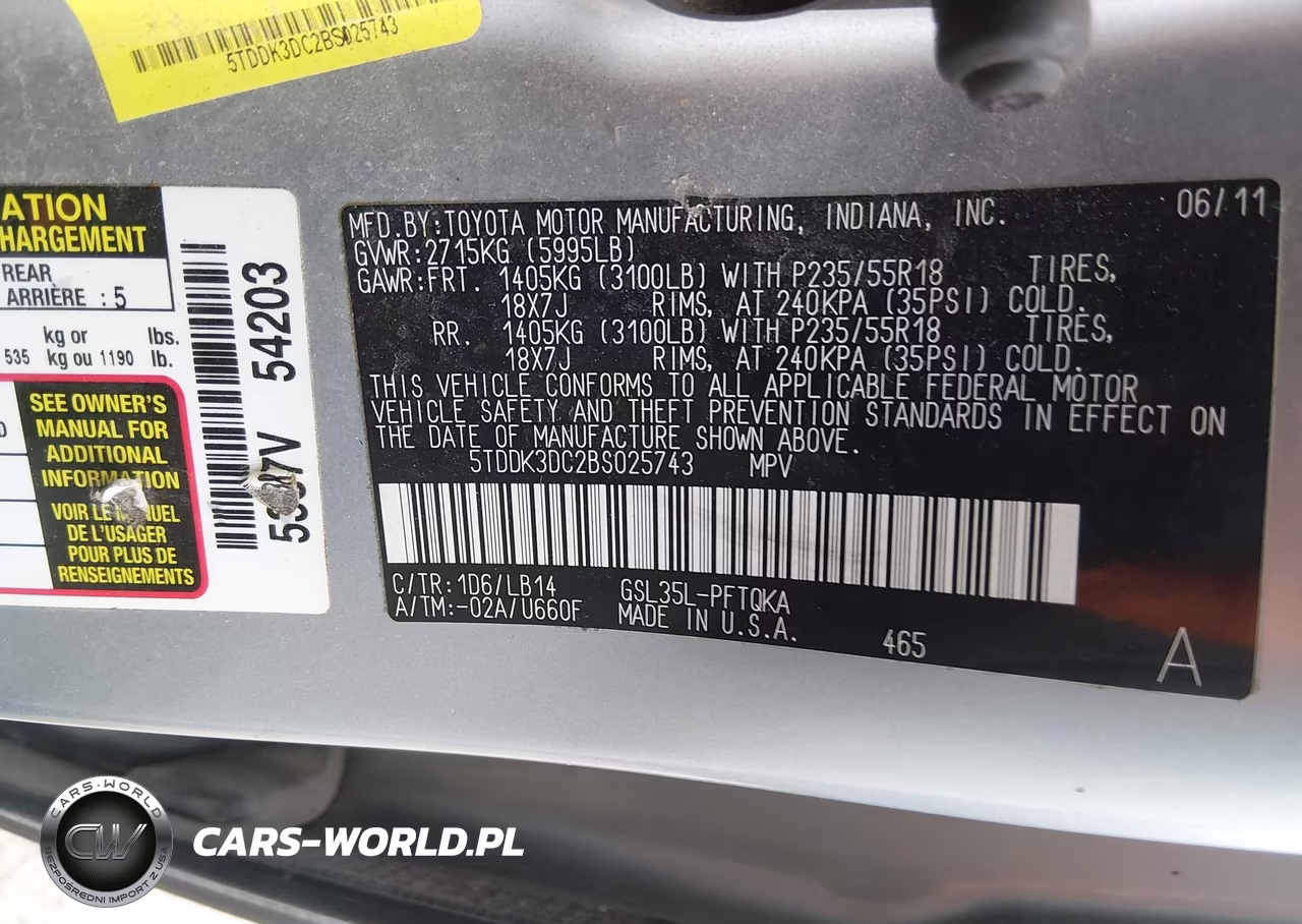 2011 Toyota Sienna Xle VIN:5TDDK3DC2BS025743 - 9