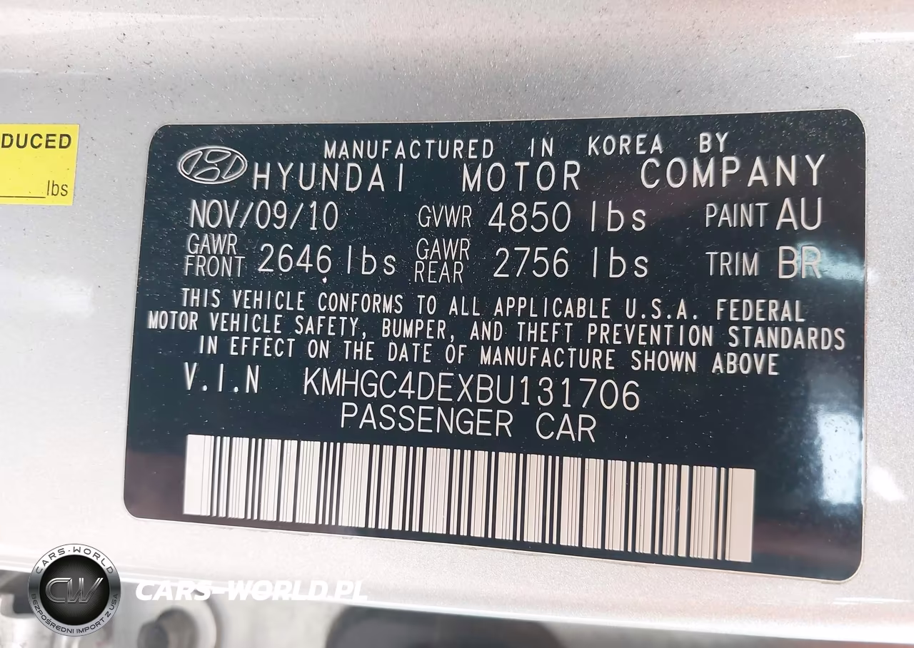 2011 Hyundai Genesis 3.8 VIN:KMHGC4DEXBU131706 - 9