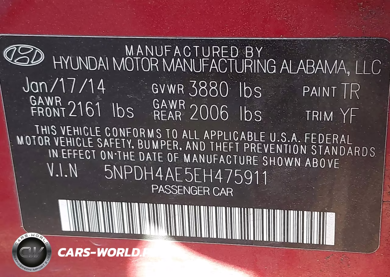 2014 Hyundai Elantra Se VIN:5NPDH4AE5EH475911 - 9