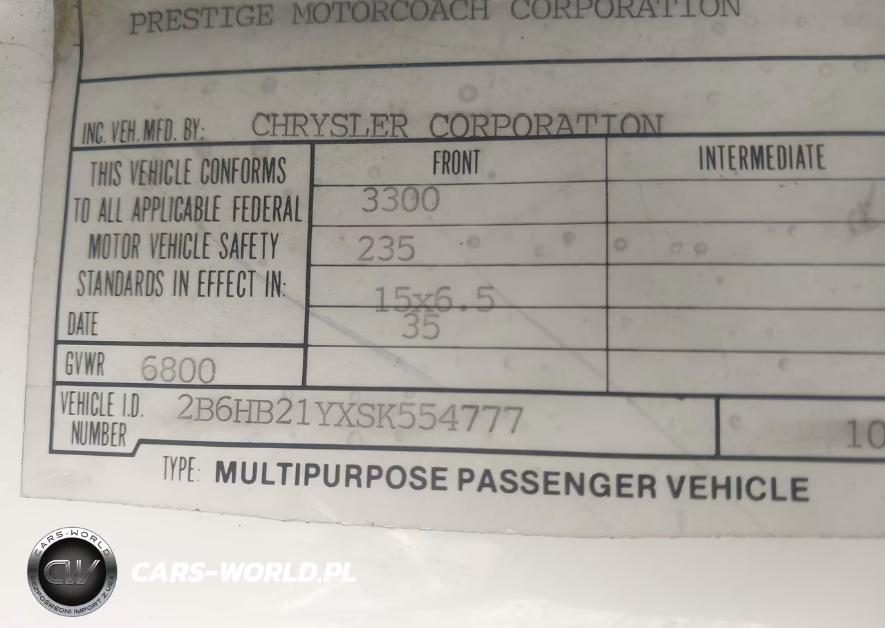 1995 Dodge Ram Van B2500 VIN:2B6HB21YXSK554777 - 9