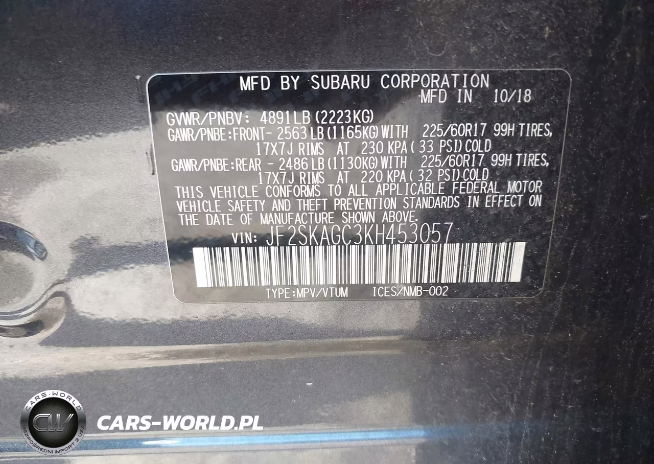 2019 Subaru Forester Premium VIN:JF2SKAGC3KH453057 - 9