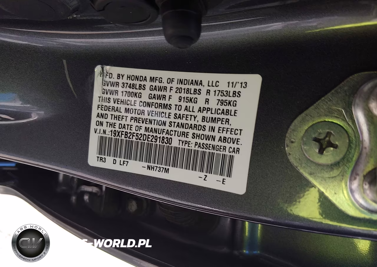 2013 Honda Civic Lx VIN:19XFB2F52DE291830 - 9
