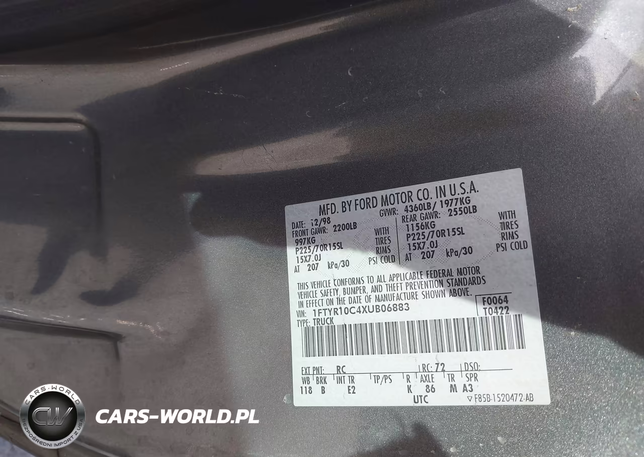 1999 Ford Ranger Xl-Xlt VIN:1FTYR10C4XUB06883 - 9