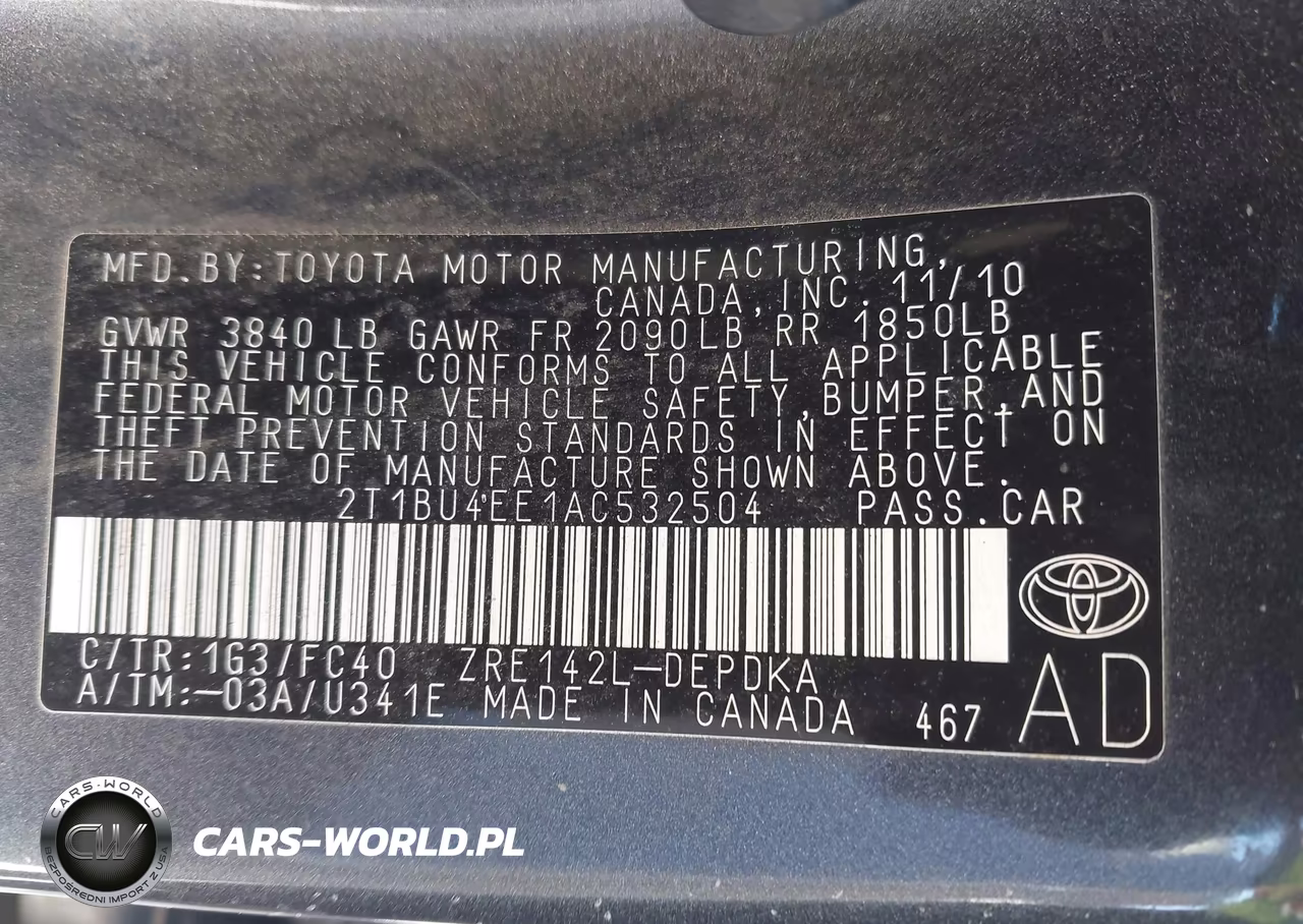 2010 Toyota Corolla Le VIN:2T1BU4EE1AC532504 - 9