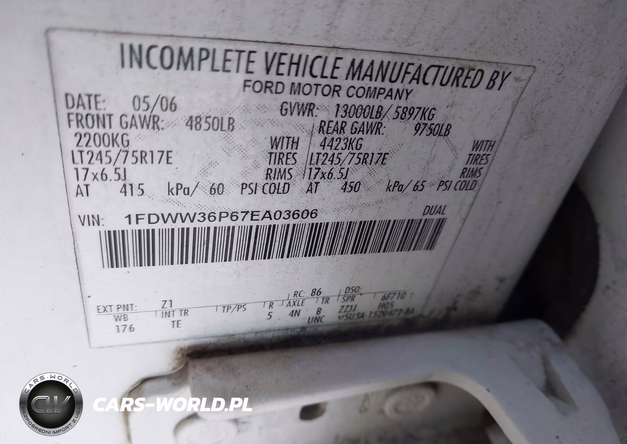 2007 Ford F-350 Chassis Lariat-Xl-Xlt VIN:1FDWW36P67EA03606 - 8