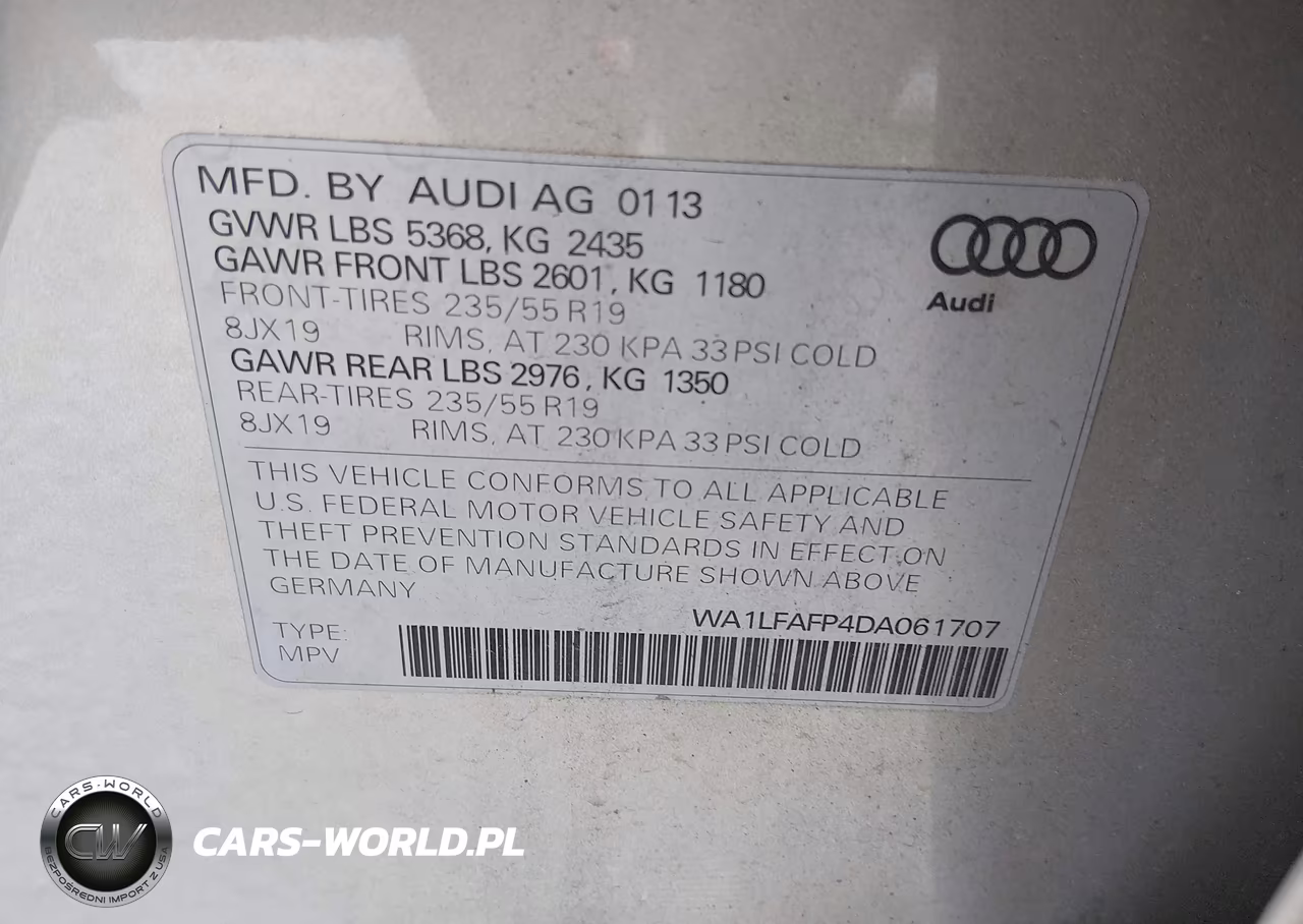 2013 Audi Q5 2.0T Premium VIN:WA1LFAFP4DA061707 - 9