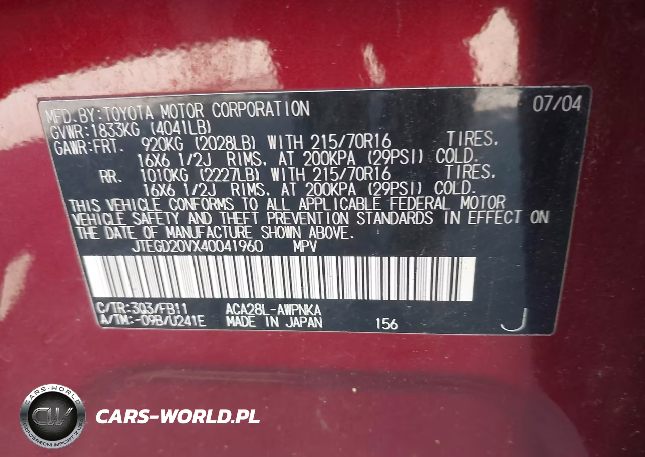 2004 Toyota Rav4 VIN:JTEGD20VX40041960 - 9