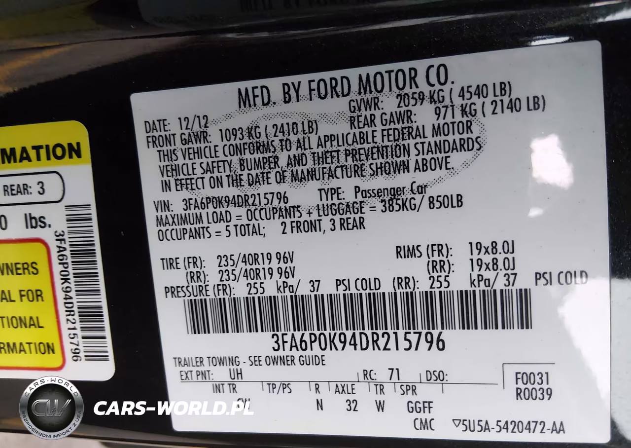 2013 Ford Fusion Titanium VIN:3FA6P0K94DR215796 - 9