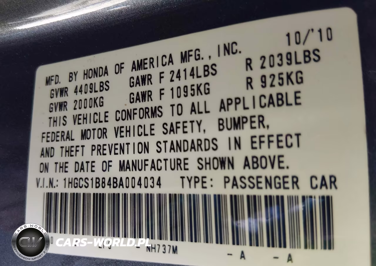 2011 Honda Accord 2.4 Ex-L VIN:1HGCS1B84BA004034 - 9