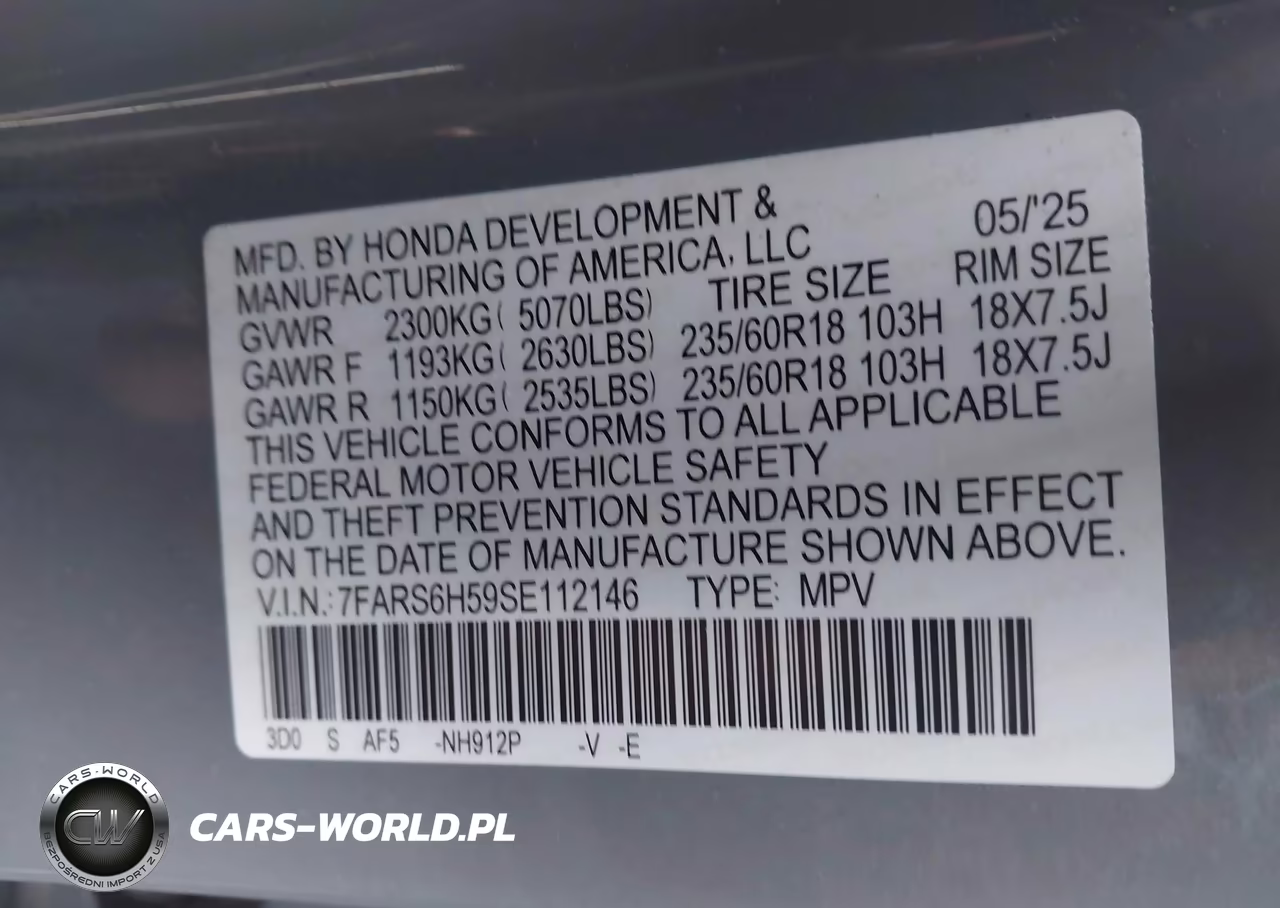 2025 Honda Cr-V Hybrid Sport VIN:7FARS6H59SE112146 - 9