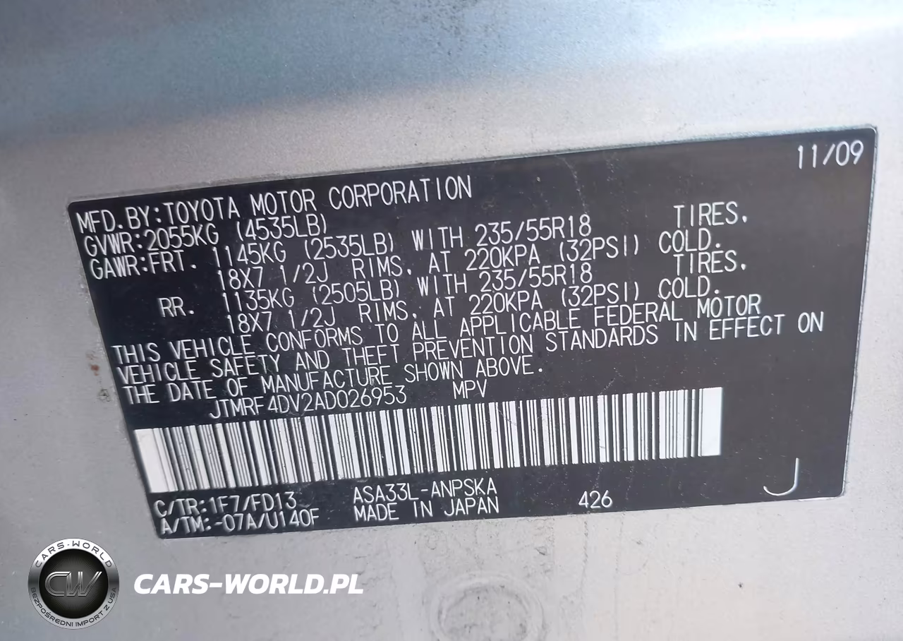 2010 Toyota Rav4 Sport VIN:JTMRF4DV2AD026953 - 9