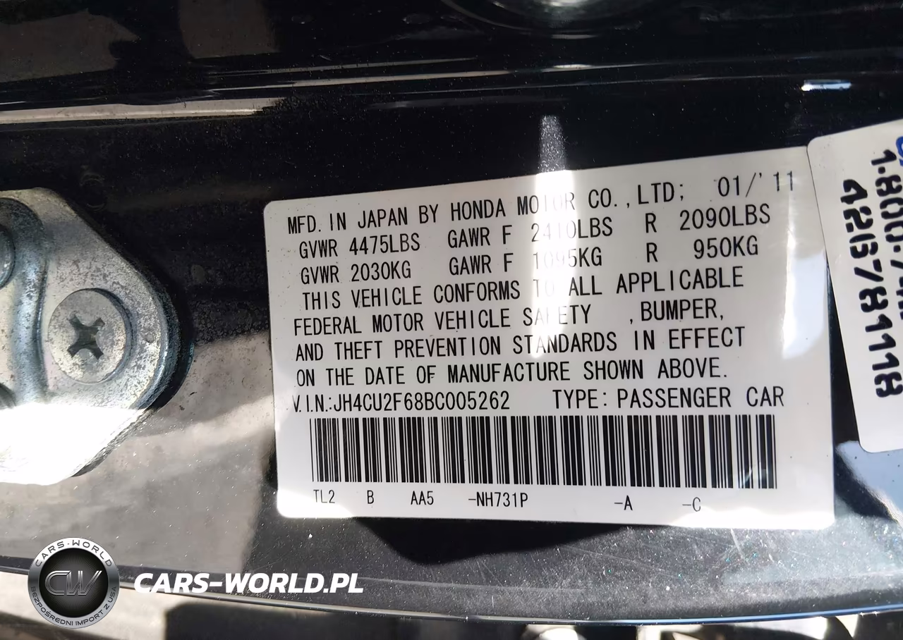 2011 Acura Tsx 2.4 VIN:JH4CU2F68BC005262 - 9