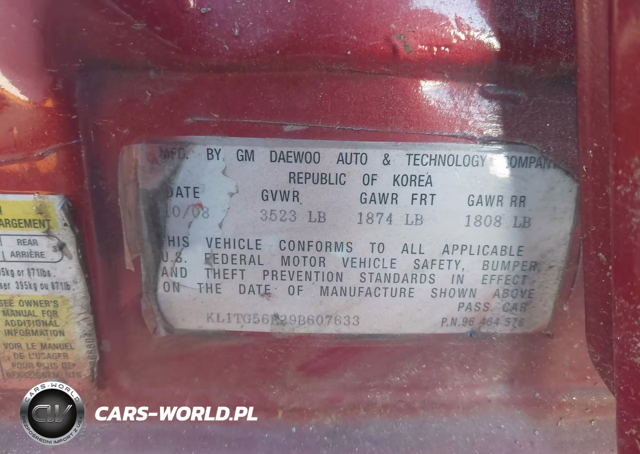 2009 Chevrolet Aveo Lt VIN:KL1TG56E29B607633 - 9