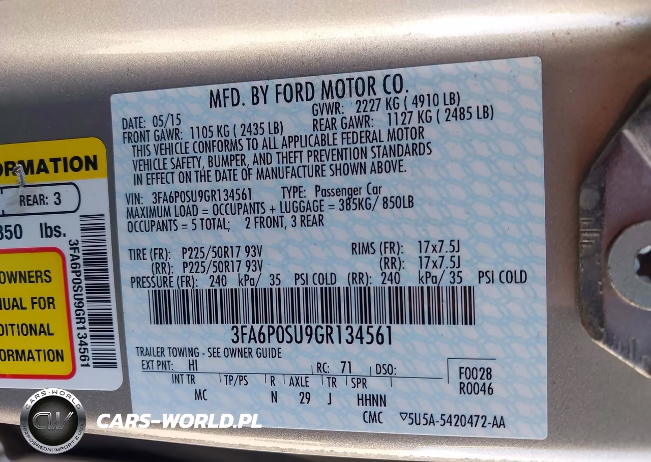 2016 Ford Fusion Energi Titanium VIN:3FA6P0SU9GR134561 - 9
