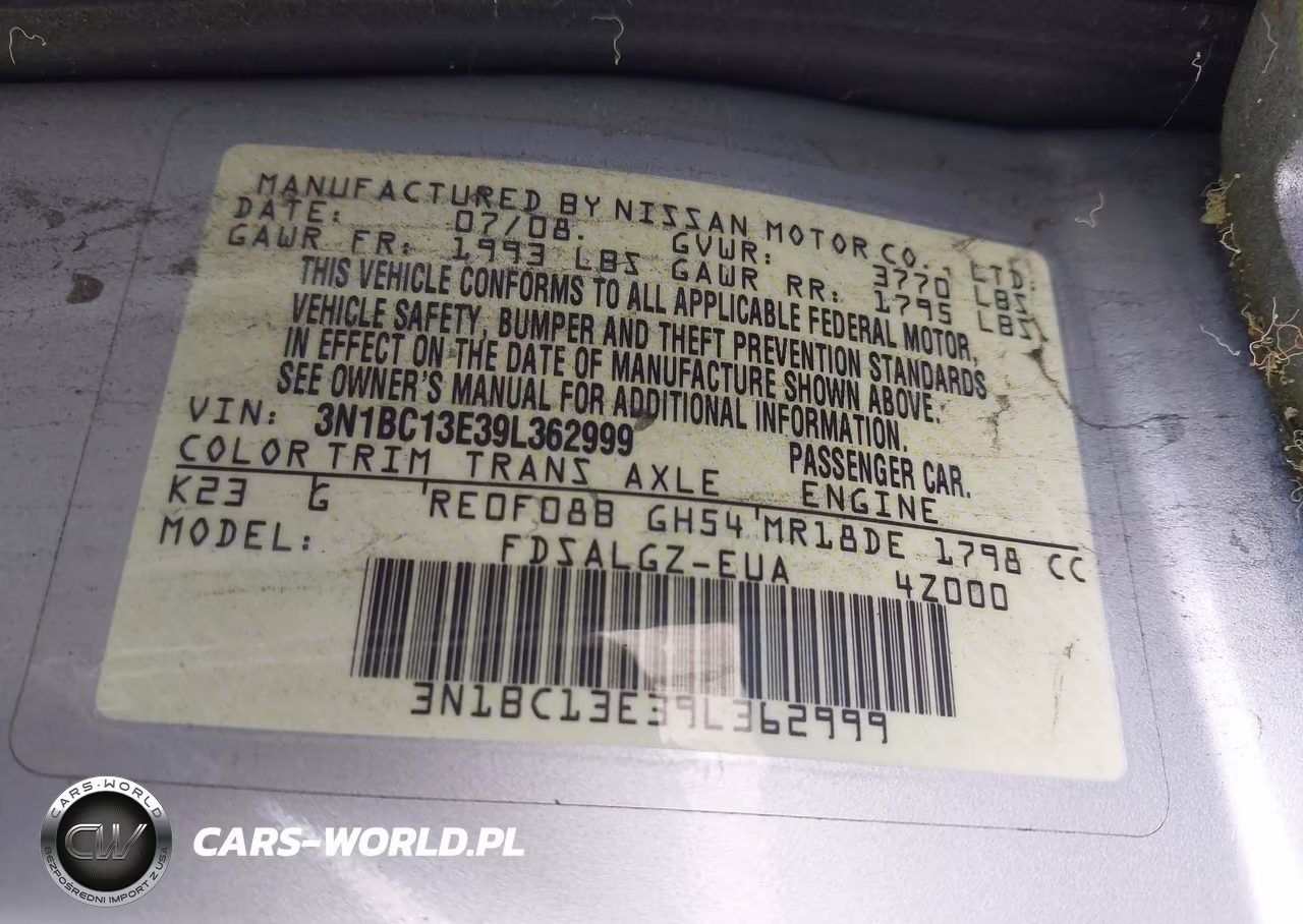 2009 Nissan Versa 1.8Sl VIN:3N1BC13E39L362999 - 9