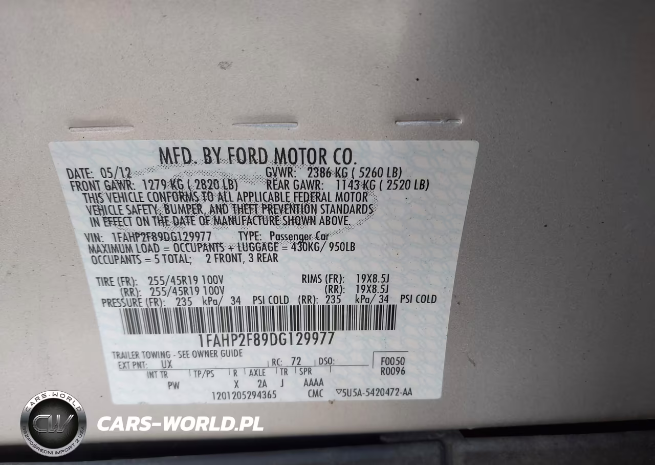 2013 Ford Taurus Limited VIN:1FAHP2F89DG129977 - 9