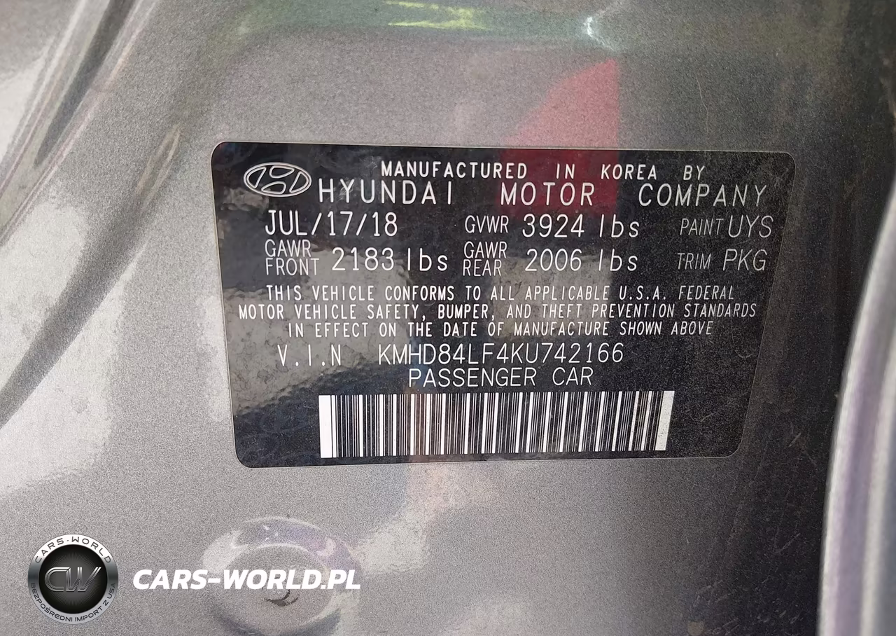 2019 Hyundai Elantra Sel VIN:KMHD84LF4KU742166 - 9