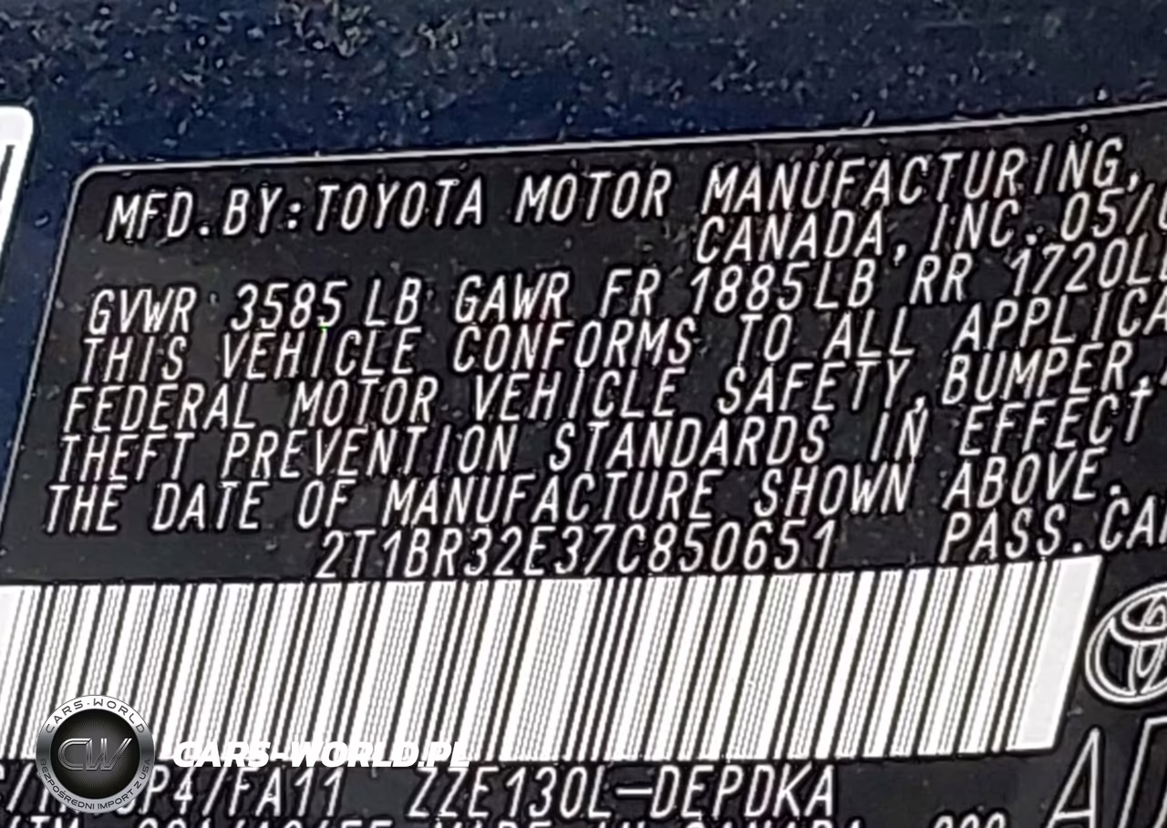 2007 Toyota Corolla Ce VIN:2T1BR32E37C850651 - 9