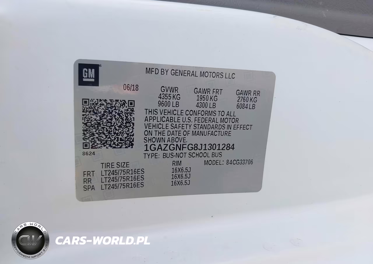 2018 Chevrolet Express 3500 Ls VIN:1GAZGNFG8J1301284 - 9
