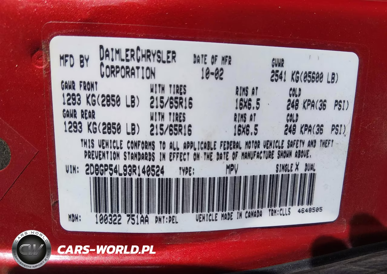 2003 Dodge Grand Caravan Es VIN:2D8GP54L93R140524 - 9