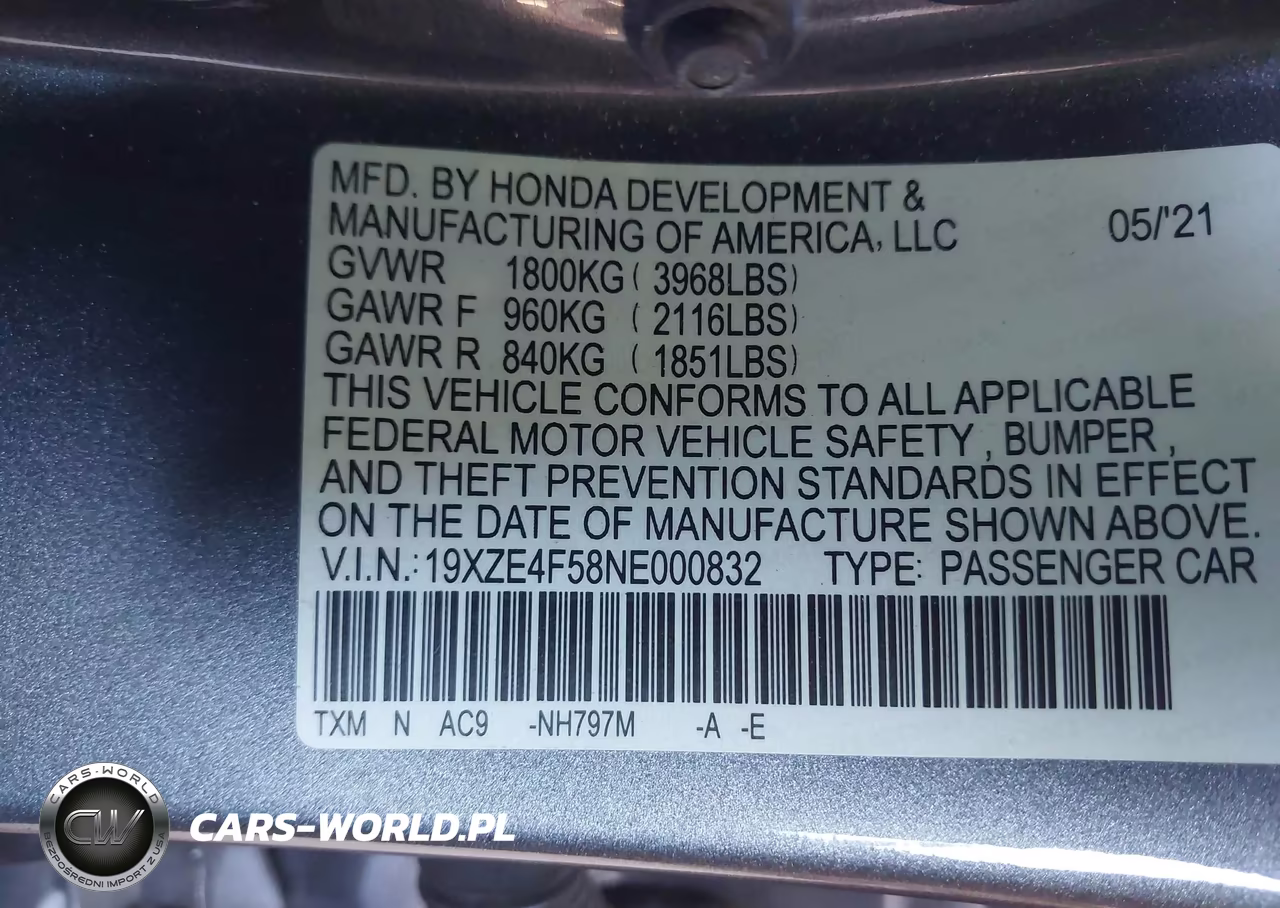 2022 Honda Insight Ex VIN:19XZE4F58NE000832 - 9