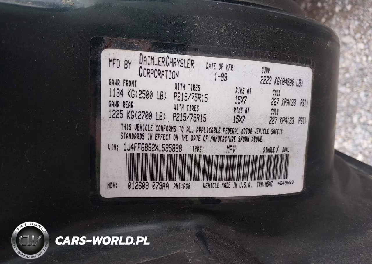 1999 Jeep Cherokee Sport-Classic VIN:1J4FF68S2XL595888 - 9