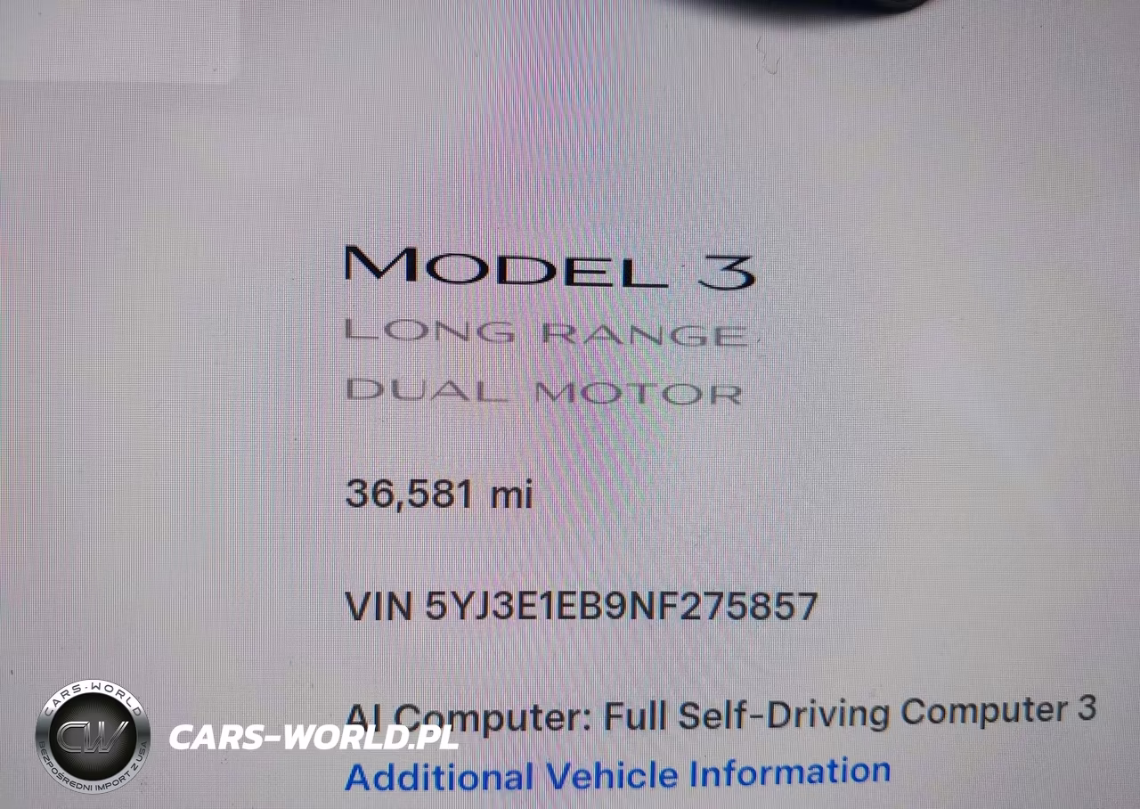 2022 Tesla Model 3 Long Range Dual Motor All-Wheel Drive VIN:5YJ3E1EB9NF275857 - 16