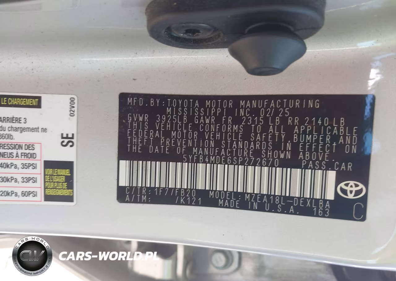 2025 Toyota Corolla Le VIN:5YFB4MDE6SP272670 - 9