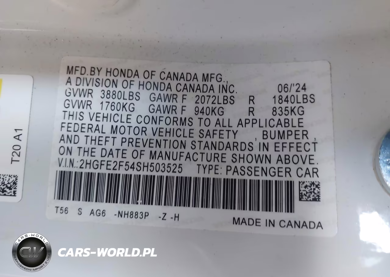 2025 Honda Civic Sport VIN:2HGFE2F54SH503525 - 9
