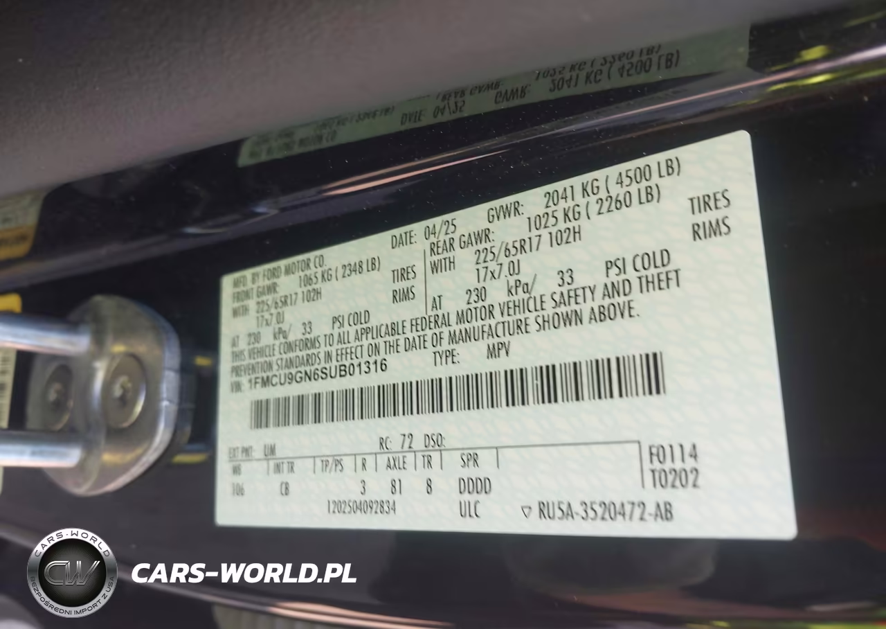 2025 Ford Escape Active VIN:1FMCU9GN6SUB01316 - 9