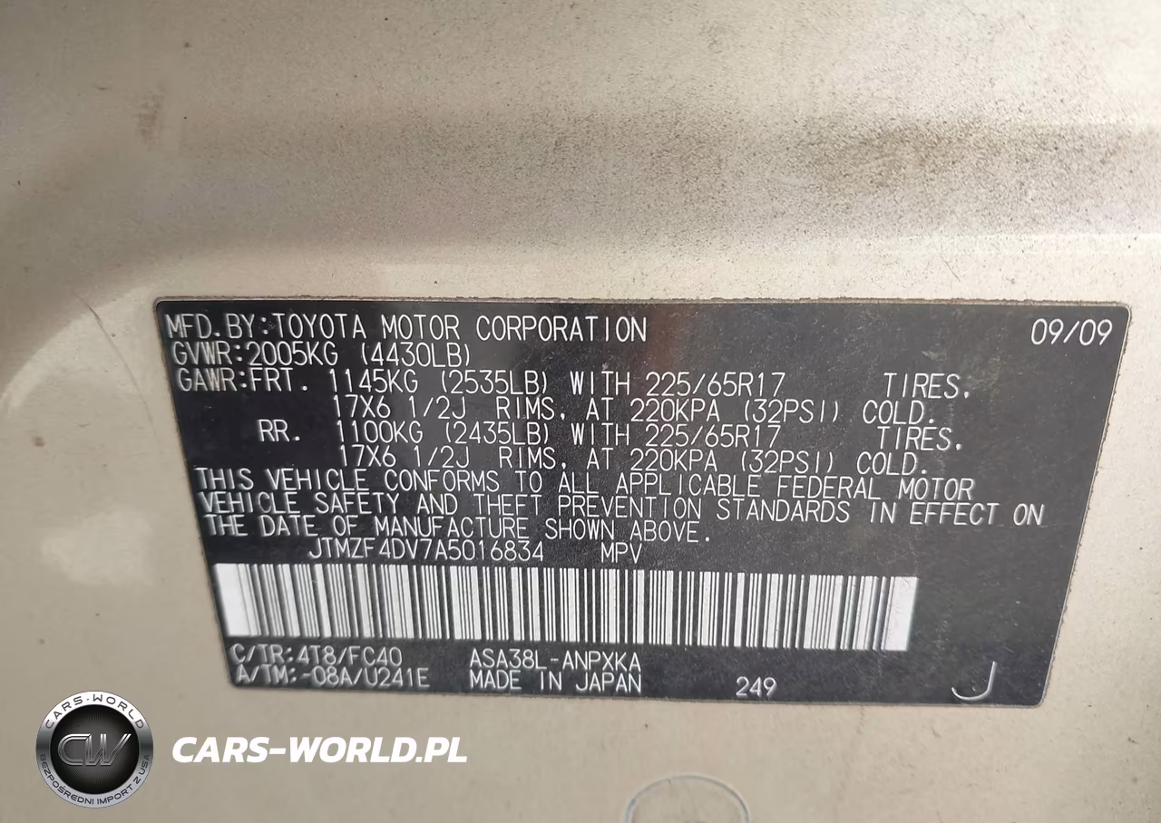 2010 Toyota Rav4 VIN:JTMZF4DV7A5016834 - 9