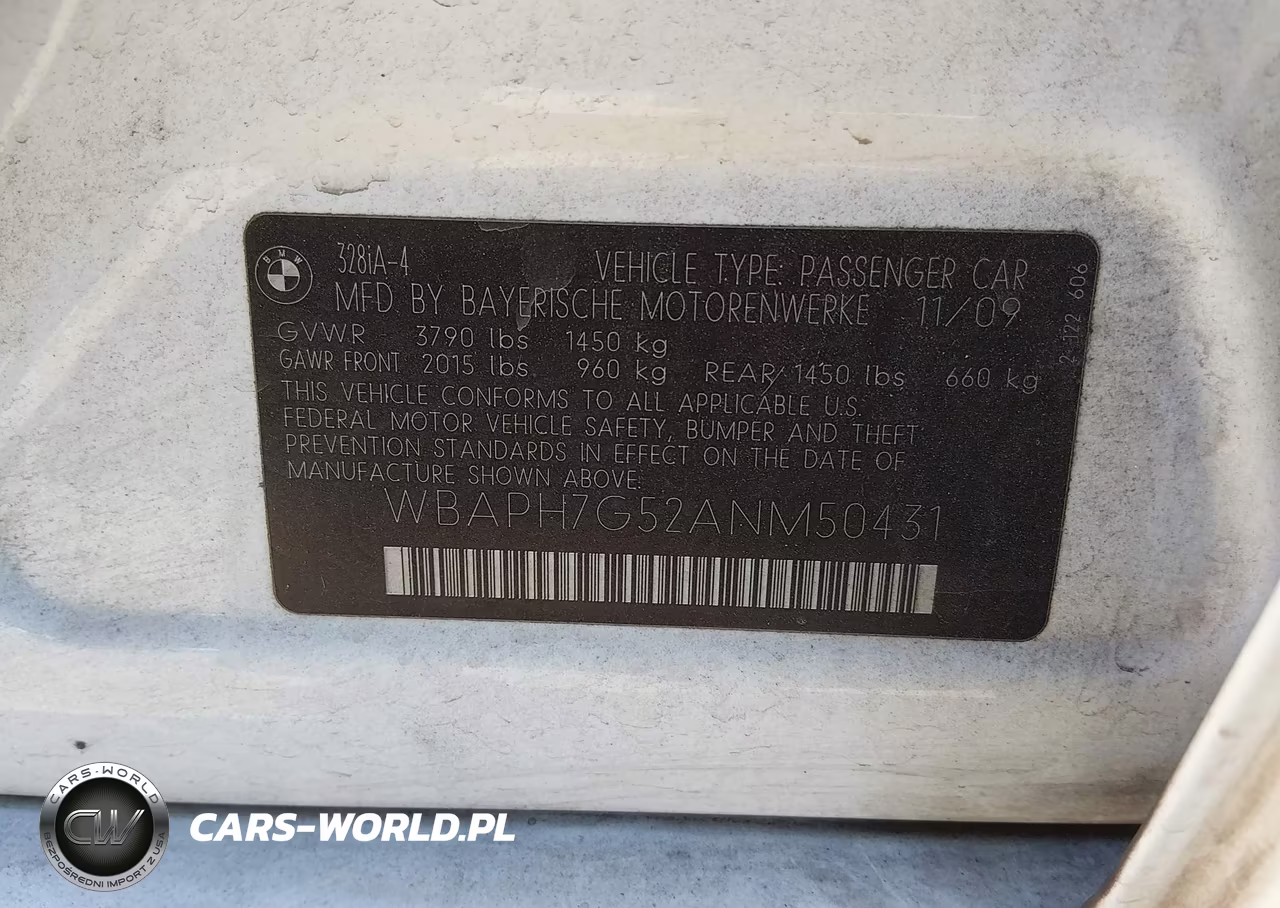 2010 BMW 328I VIN:WBAPH7G52ANM50431 - 9