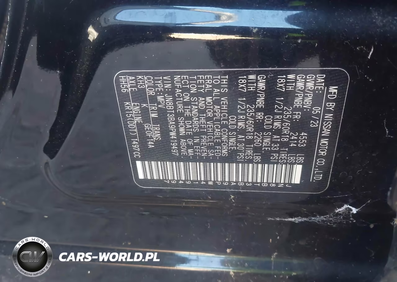 2023 Nissan Rogue Sv Fwd VIN:JN8BT3BA9PW419497 - 9