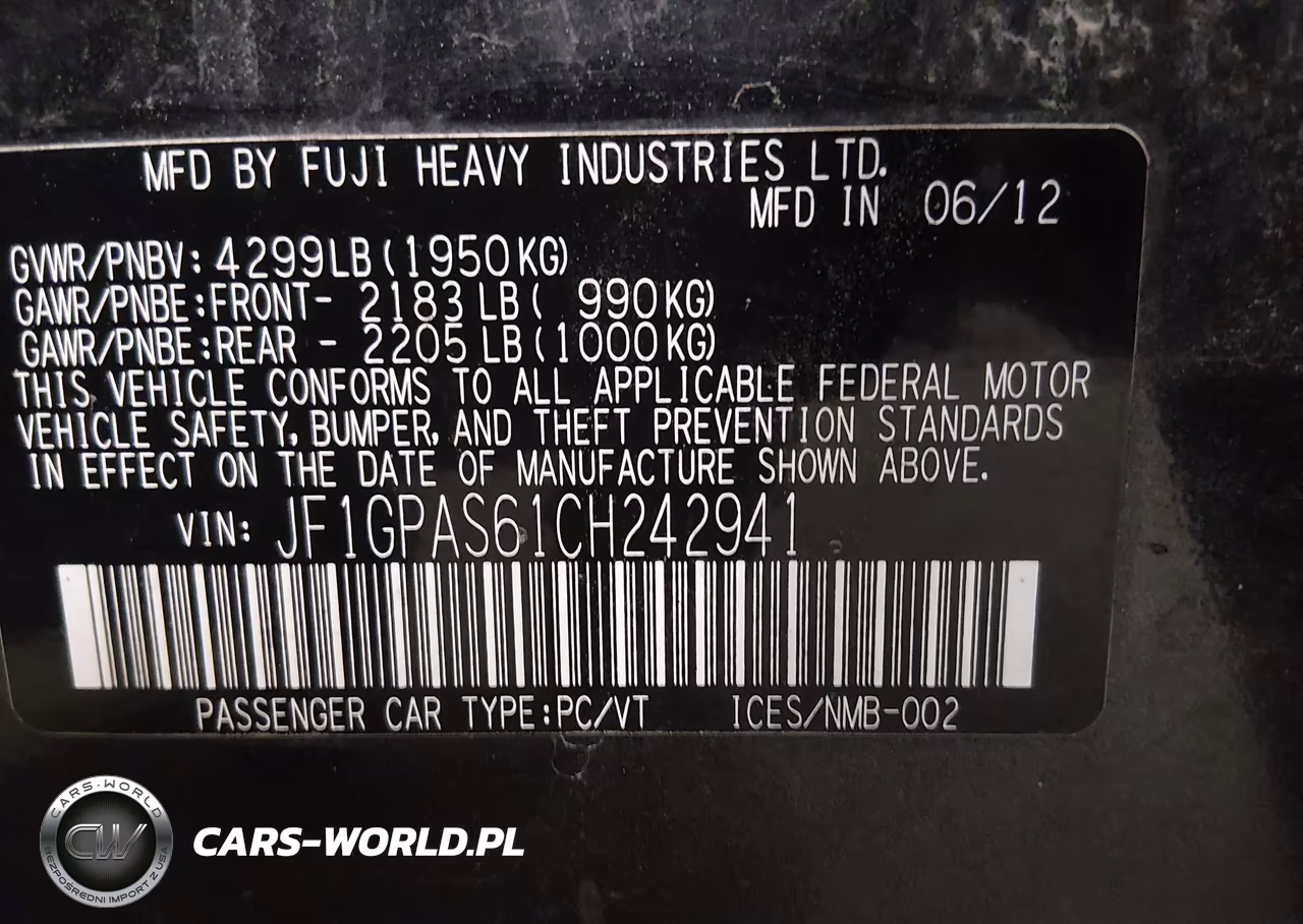 2012 Subaru Impreza 2.0I Sport Limited VIN:JF1GPAS61CH242941 - 9