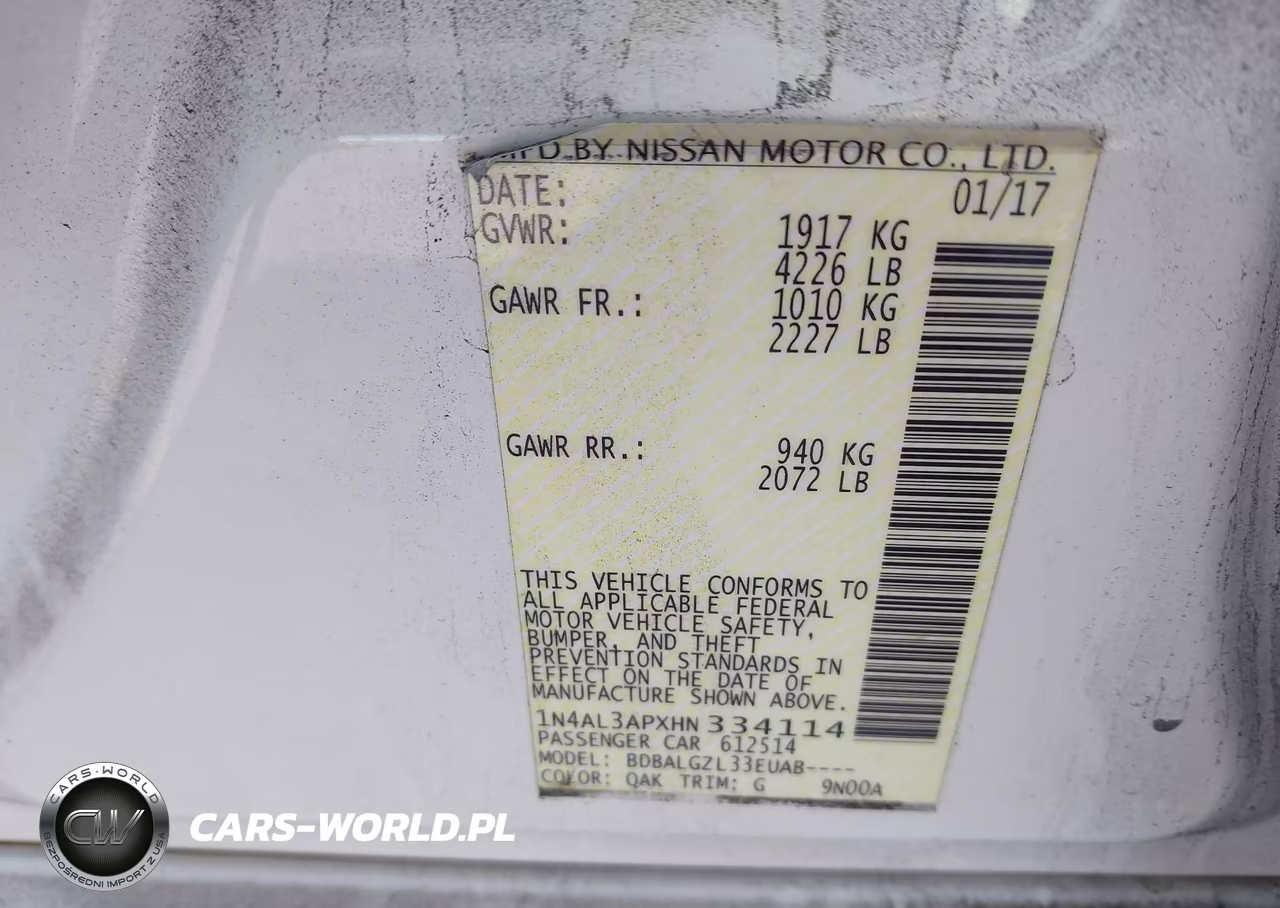 2017 Nissan Altima 2.5 S VIN:1N4AL3APXHN334114 - 9