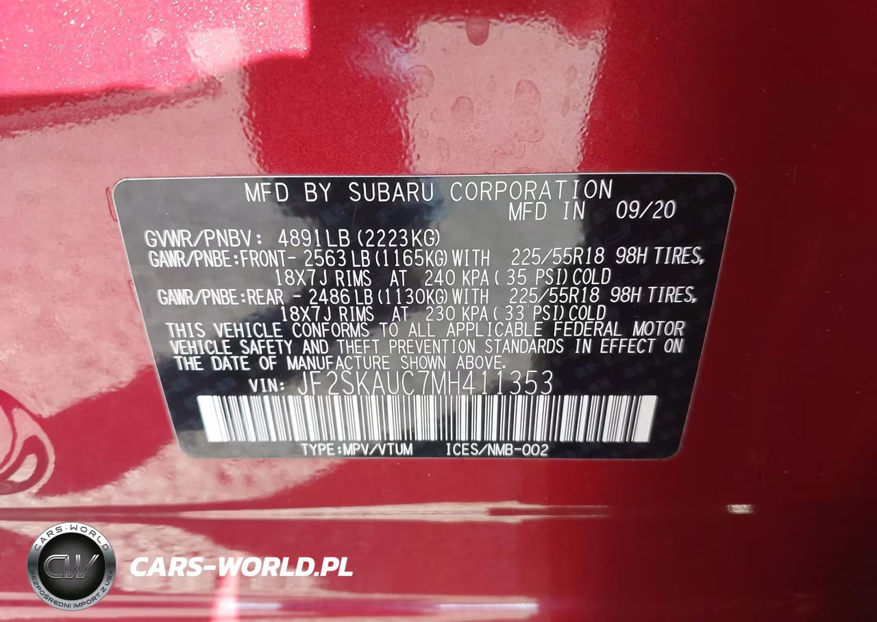 2021 Subaru Forester Limited VIN:JF2SKAUC7MH411353 - 9