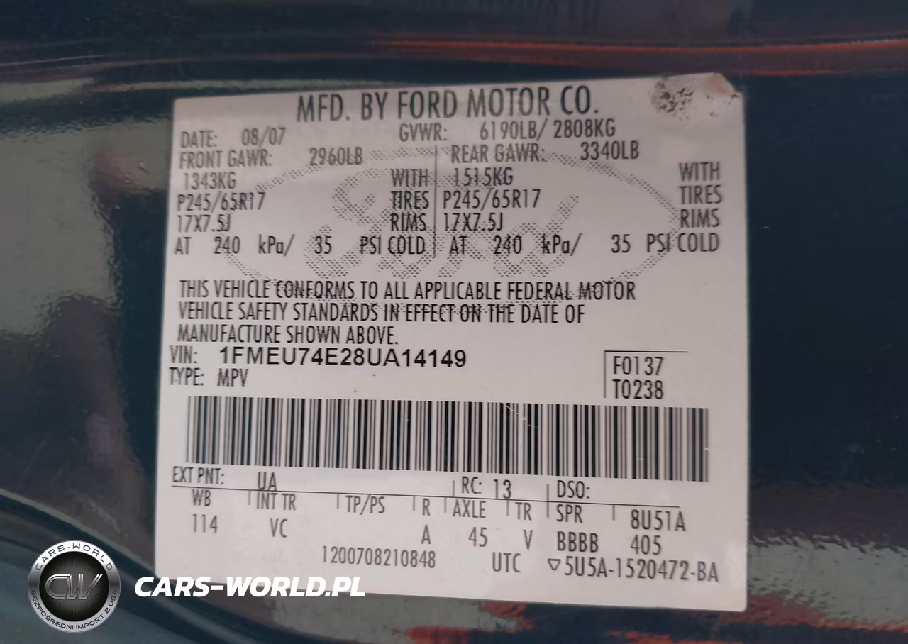 2008 Ford Explorer Eddie Bauer VIN:1FMEU74E28UA14149 - 9